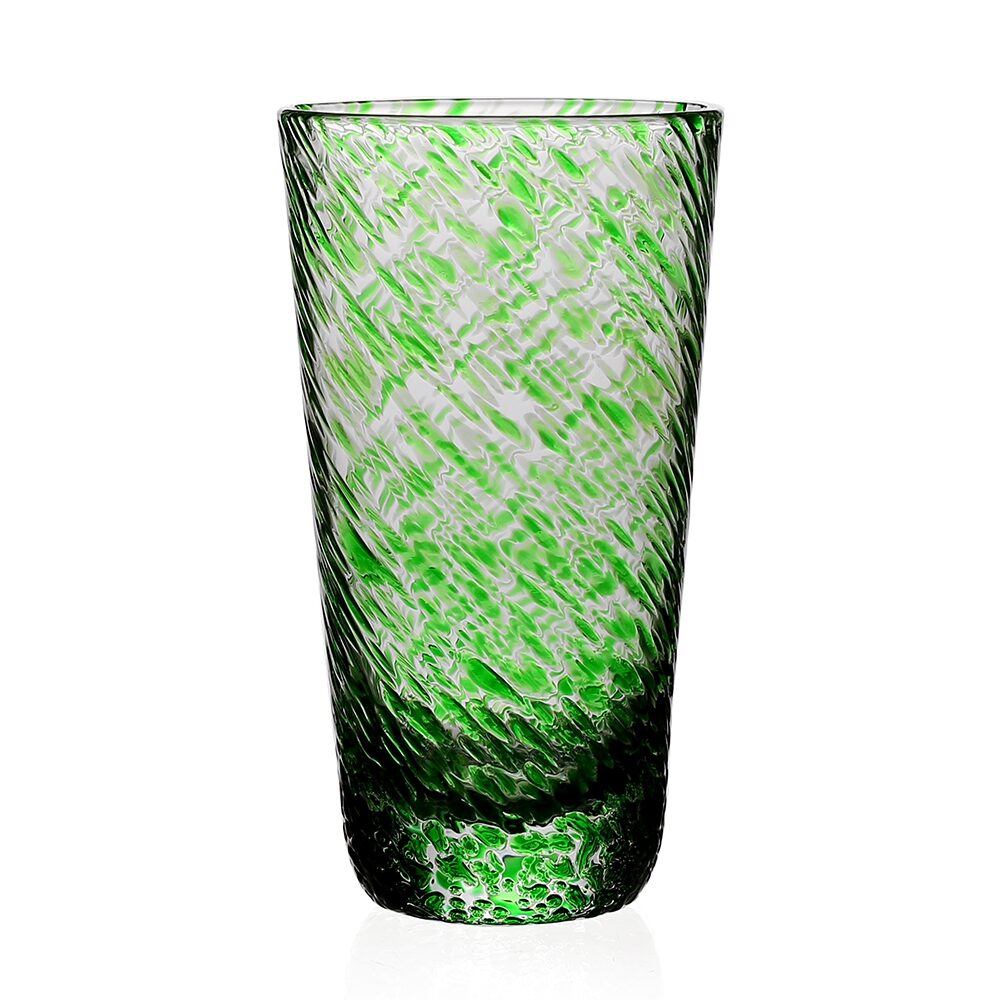 William Yeoward Vanessa Tumbler Highball Forest Green in Forest Green, handmade crystal, on a white background