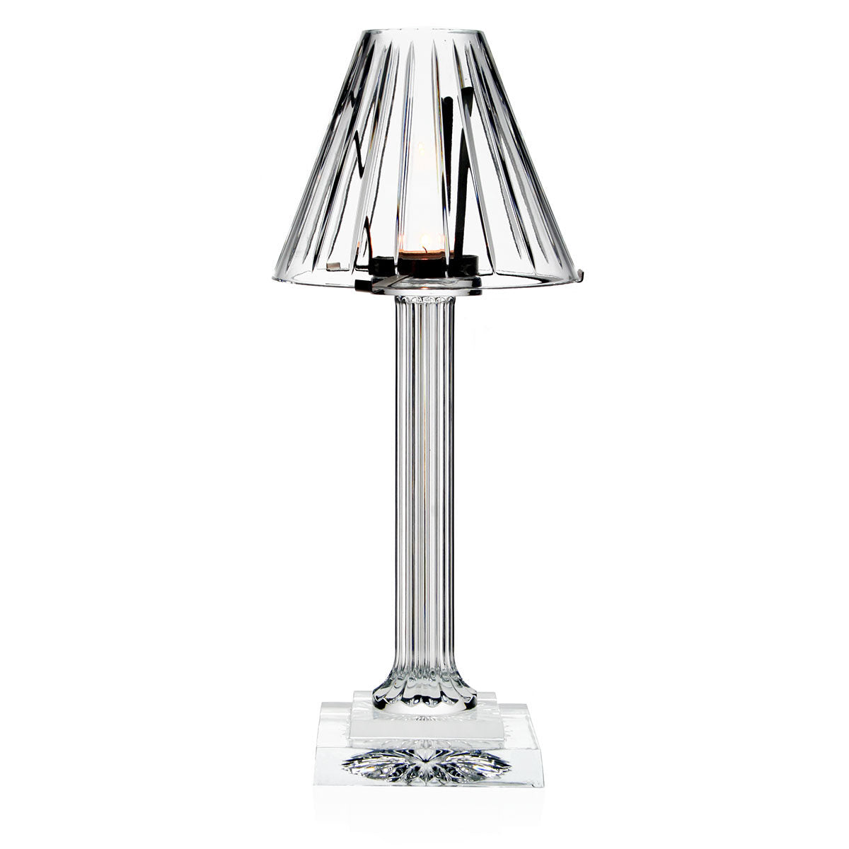 William Yeoward Vesper Candle Lamp 16" / 40.5cm, handmade crystal, on a white background