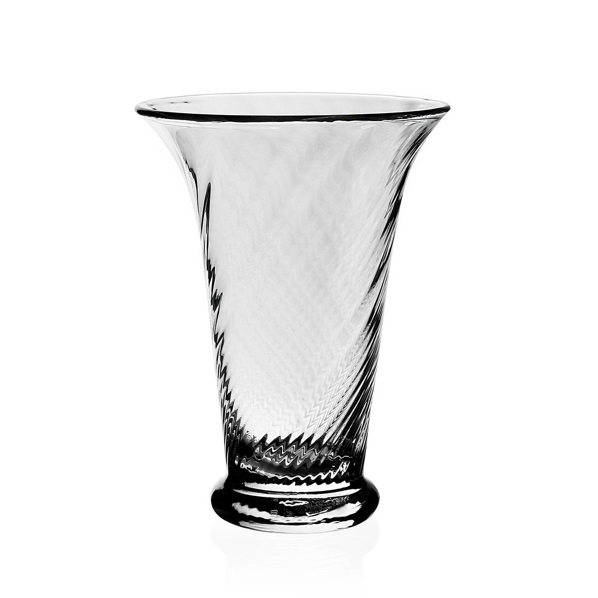 William Yeoward Waves Flower Vase 7½" / 190mm, handmade crystal, on a white background