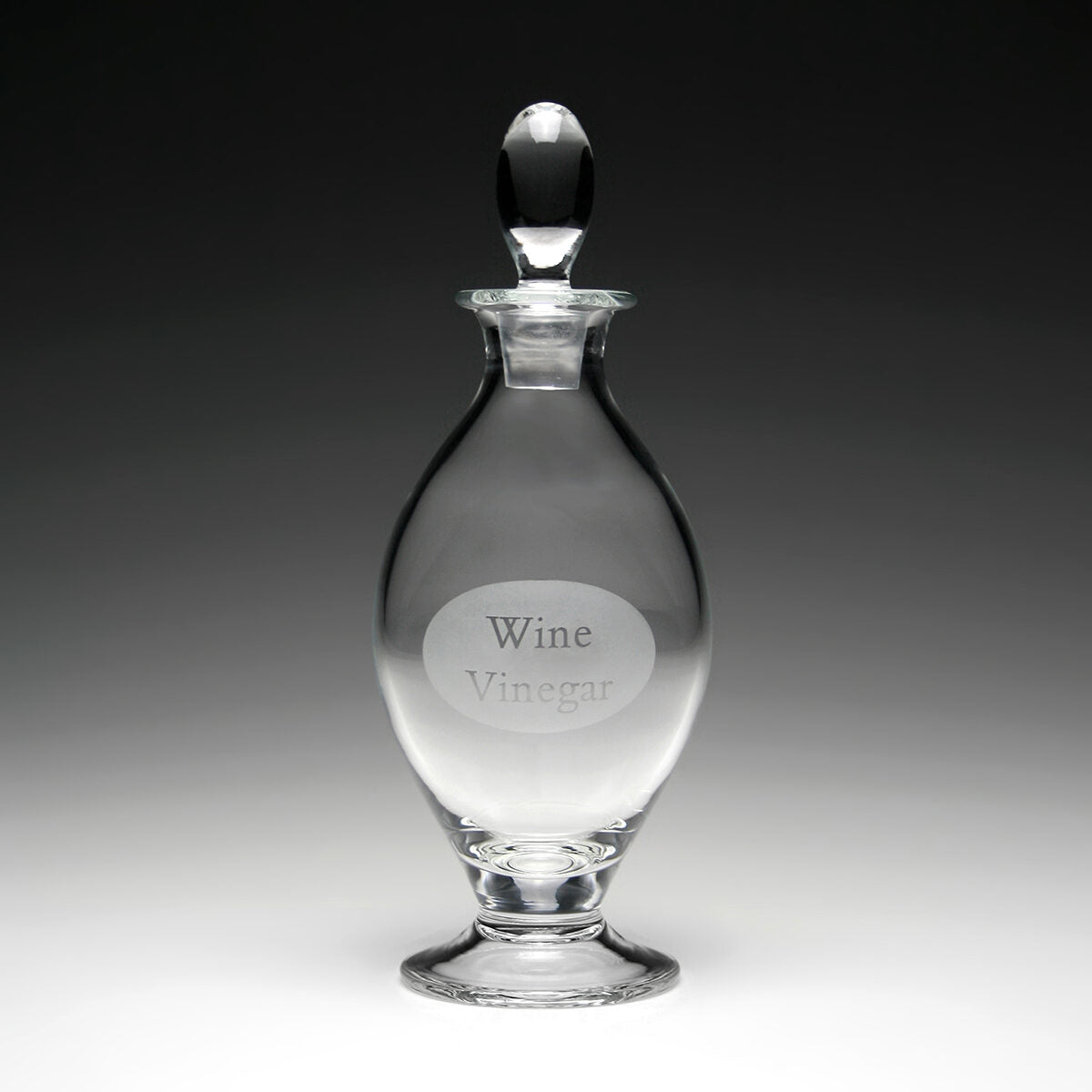 William Yeoward Wine Vinegar Bottle, handmade crystal, detail view