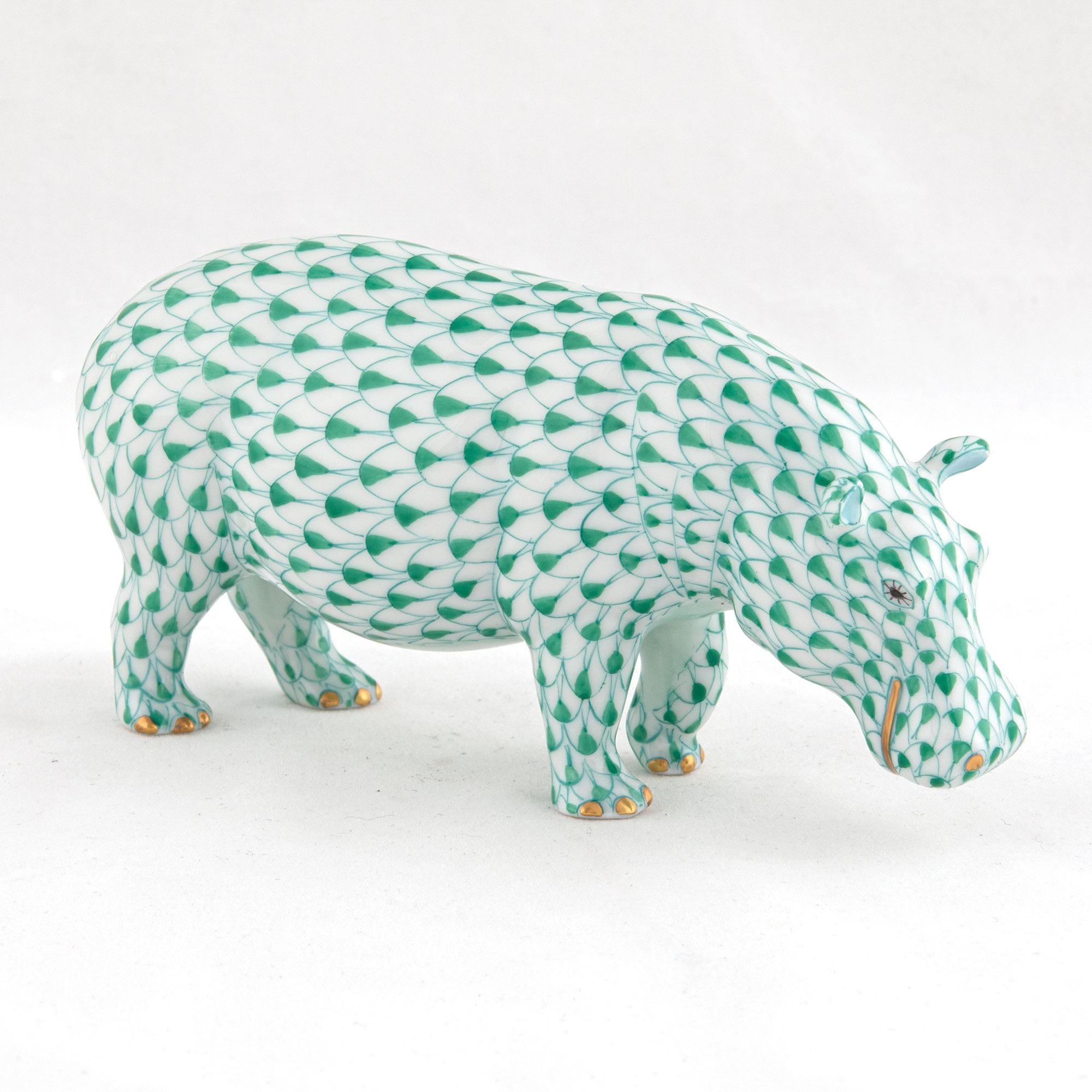 Herend Hippos & Rhinos Figurines