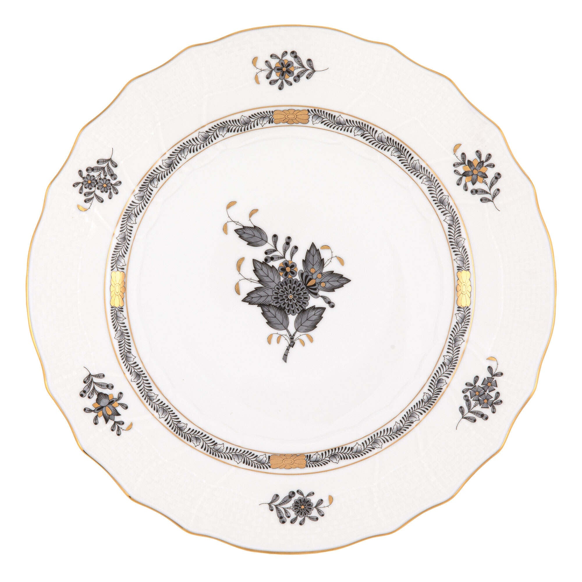 Herend Chinese Bouquet Black dinner plate