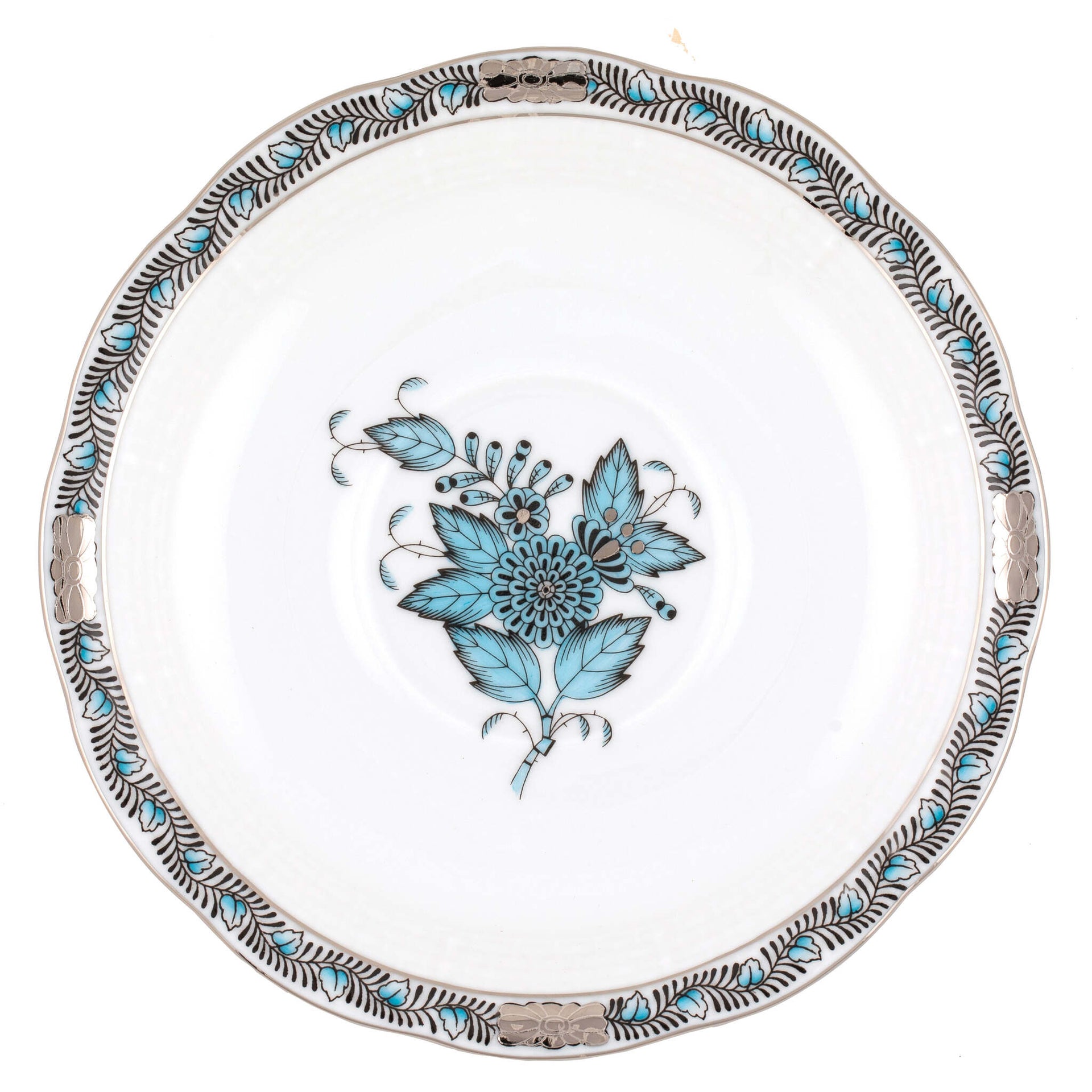 Herend Chinese Bouquet Turquoise & Platinum