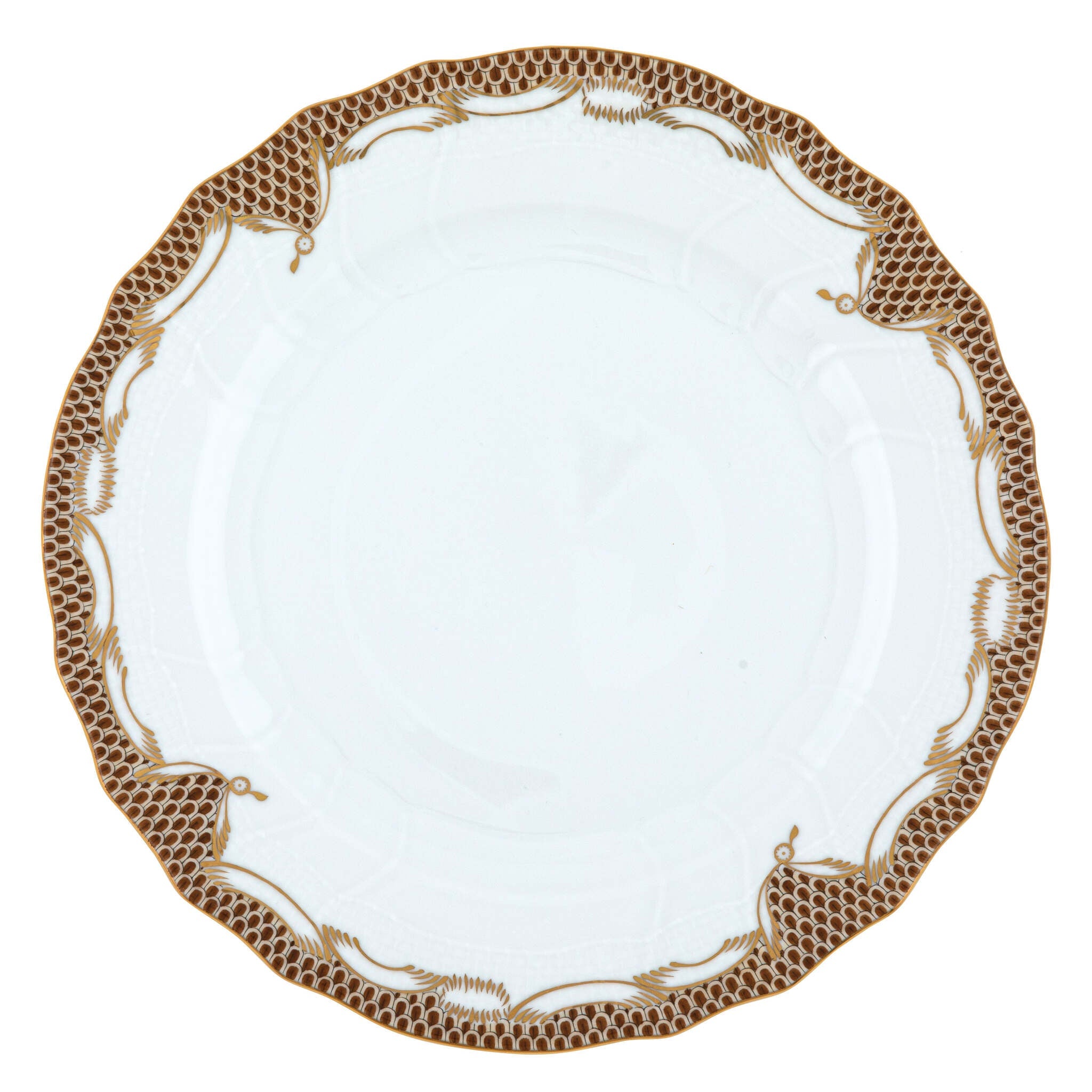 Herend Fish Scale Brown dinner plate