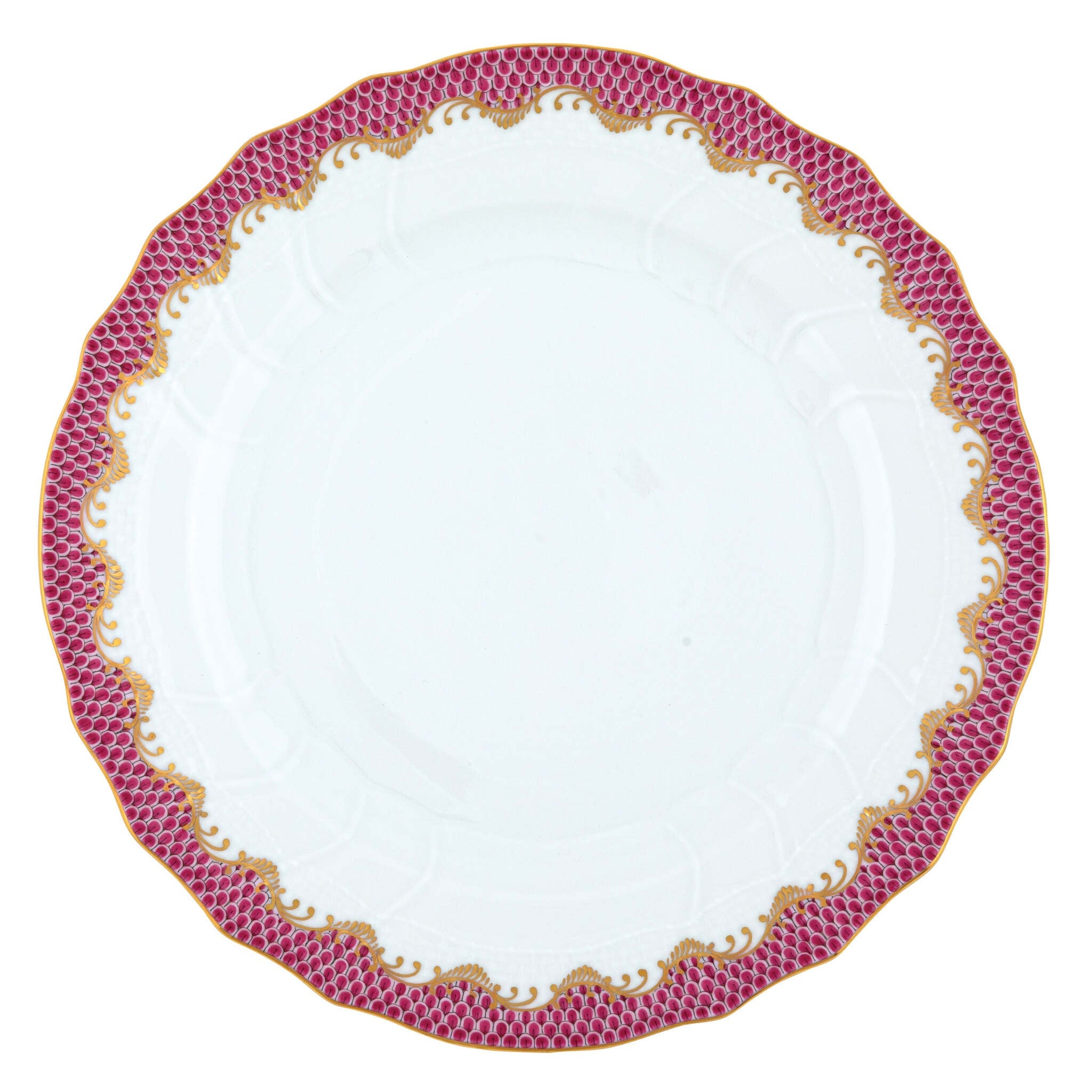 Herend Fish Scale Pink dinner plate