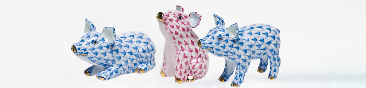 Herend Pig Figurines