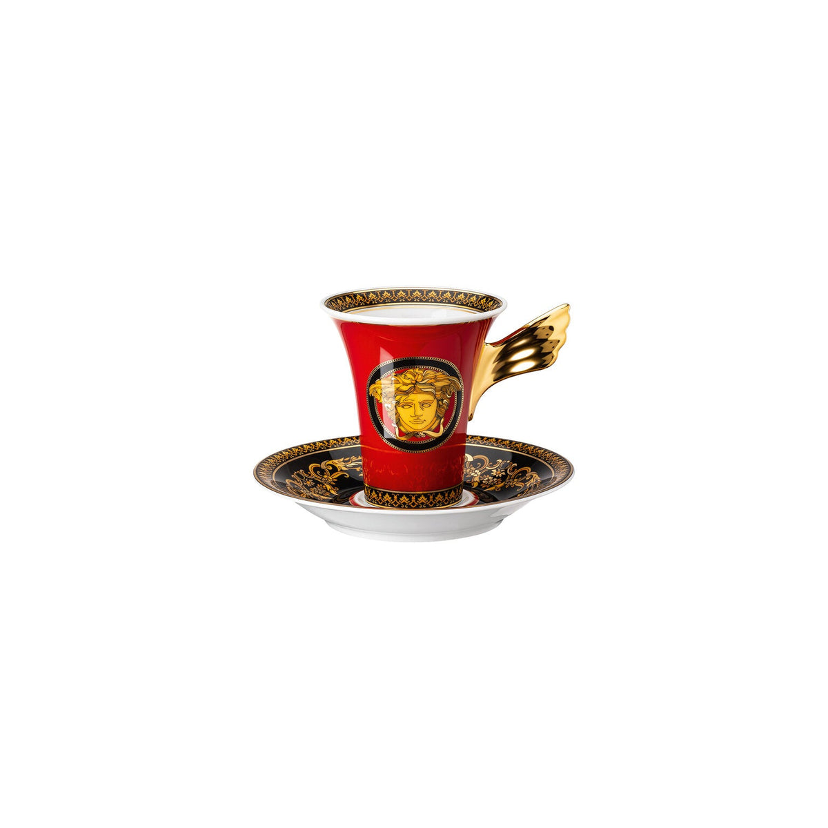 Versace Tea & Coffee - Versace Medusa Red Coffee Cup & Saucer, 6 oz