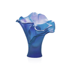 Daum Arum Small Vase in Midnight Blue, handcrafted Daum crystal