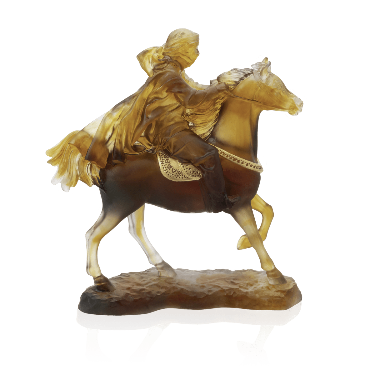 Daum Desert Horseman 75ex Sculpture, handcrafted Daum crystal