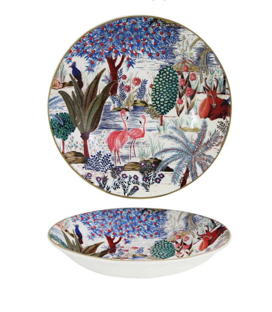 Gien Le Jardin Du Palais Soup Plate, Set of 4