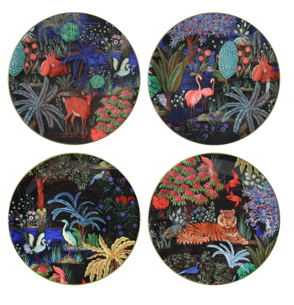 Gien Le Jardin Du Palais Assorted Dessert Plates, Set of 4