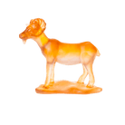 Daum Horoscope Goat Amber Sculpture, handcrafted Daum crystal