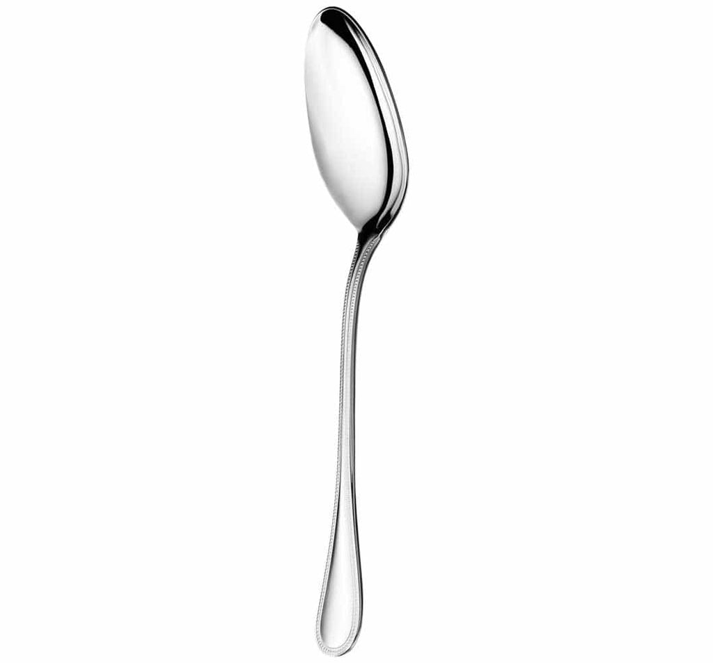 Christofle steel perles stainless steel serving spoon, look from the side