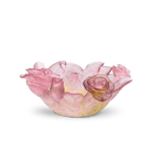 Daum Roses Shallow Dish Pink, handcrafted Daum crystal