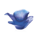 Daum Arum Decorative Flower Midnight Blue Sculpture, handcrafted Daum crystal