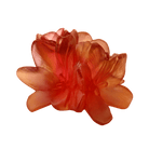 Daum Safran Small Decorative Flower Sculpture, handcrafted Daum crystal