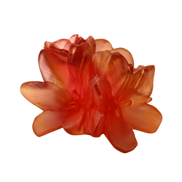 Daum Safran Small Decorative Flower Sculpture, handcrafted Daum crystal
