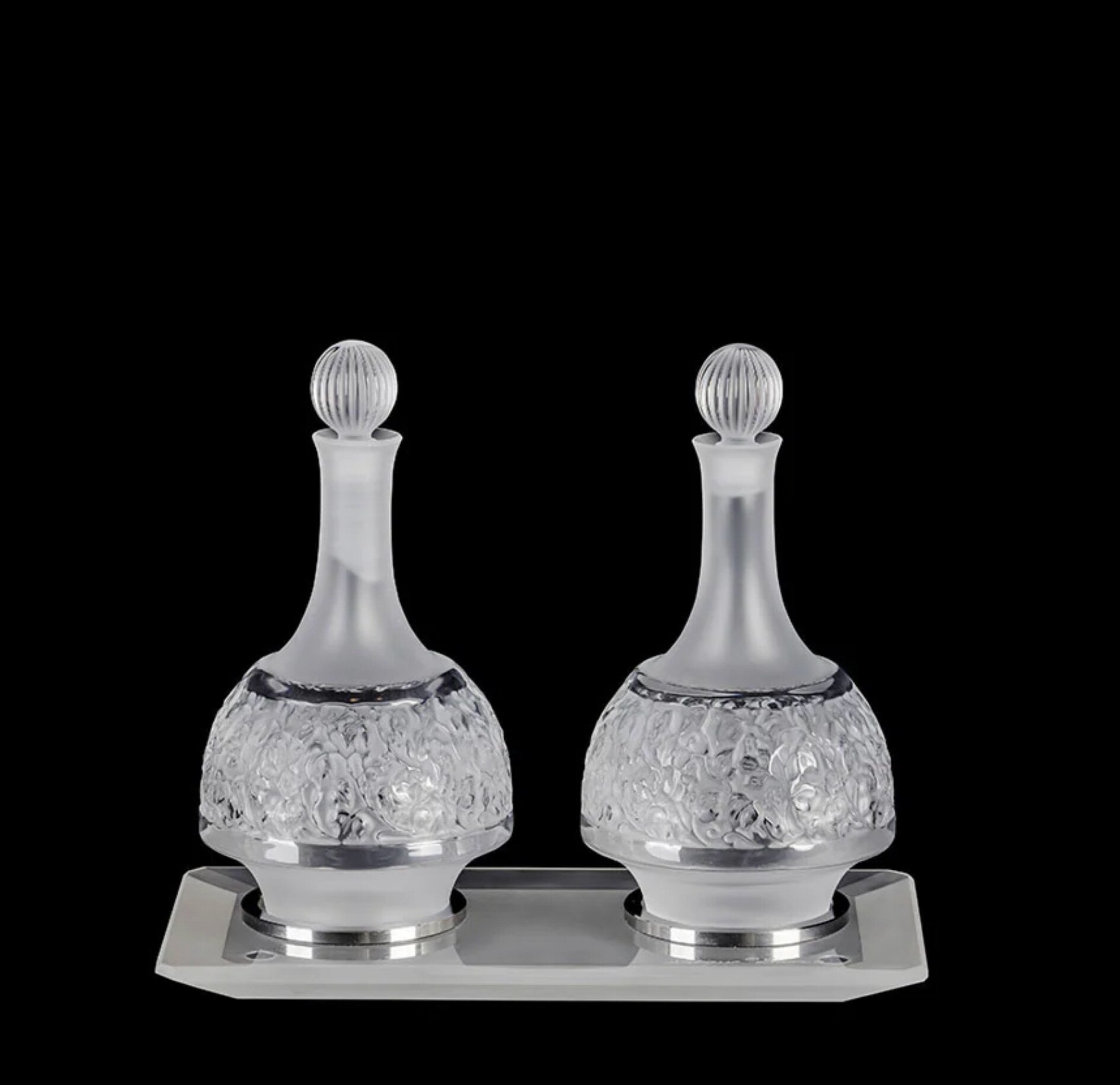 Lalique Versailles Oil and Vinegar Tray Set — view 2