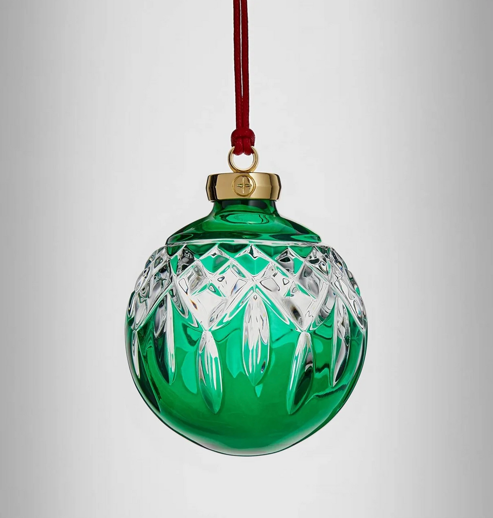 Waterford Lismore Christmas Green Bauble Ornament