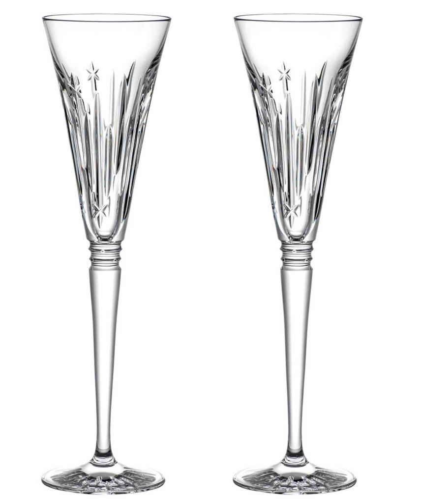 aterford Winter Wonders Midnight Frost clear Flute, set of 2