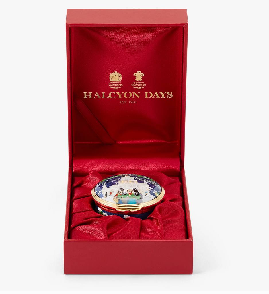 The Halcyon Days 2024 Christmas Box  in a red gift box