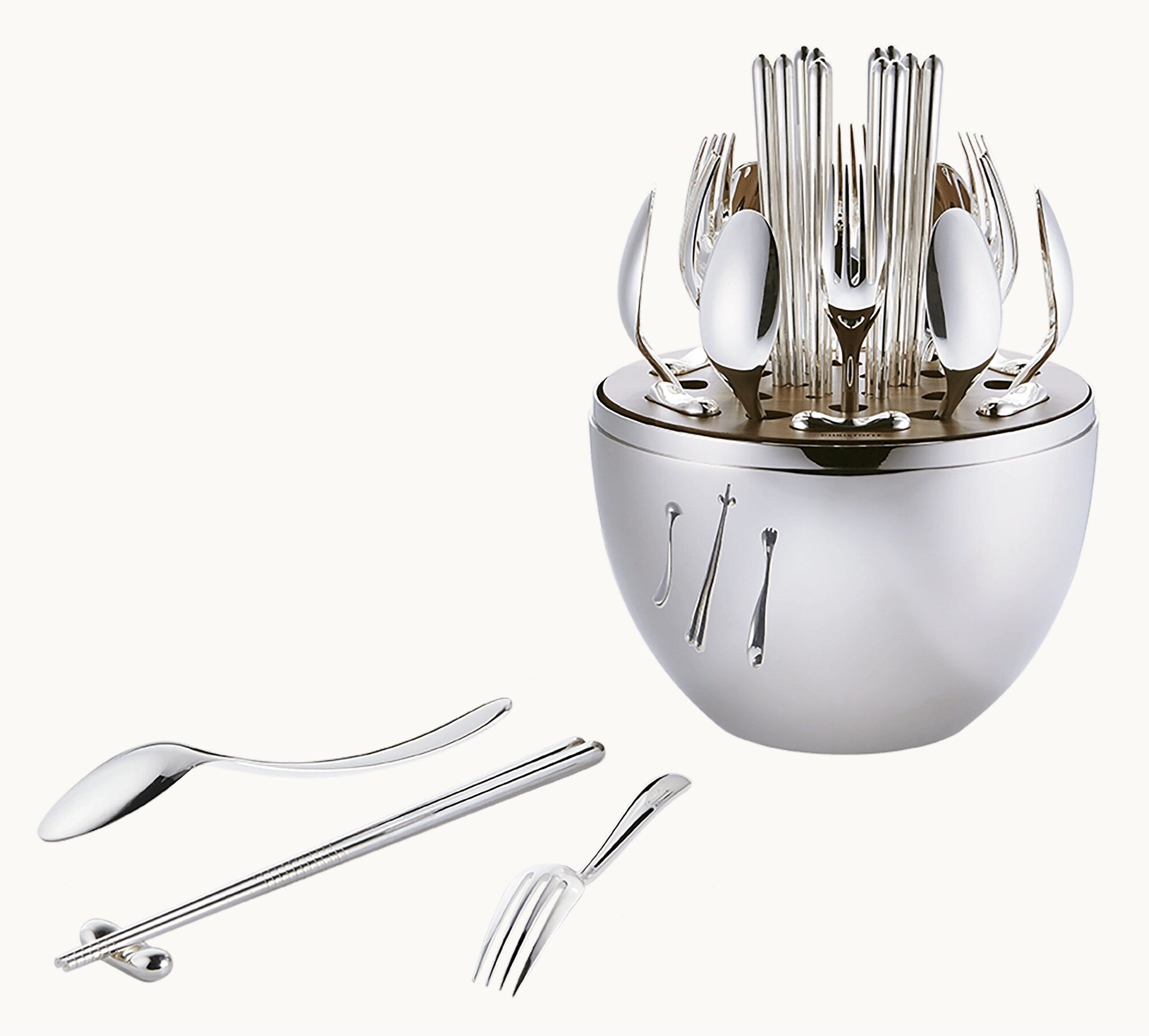 Christofle MOOD Asia 24-piece Flatware Set, Silver-Plated