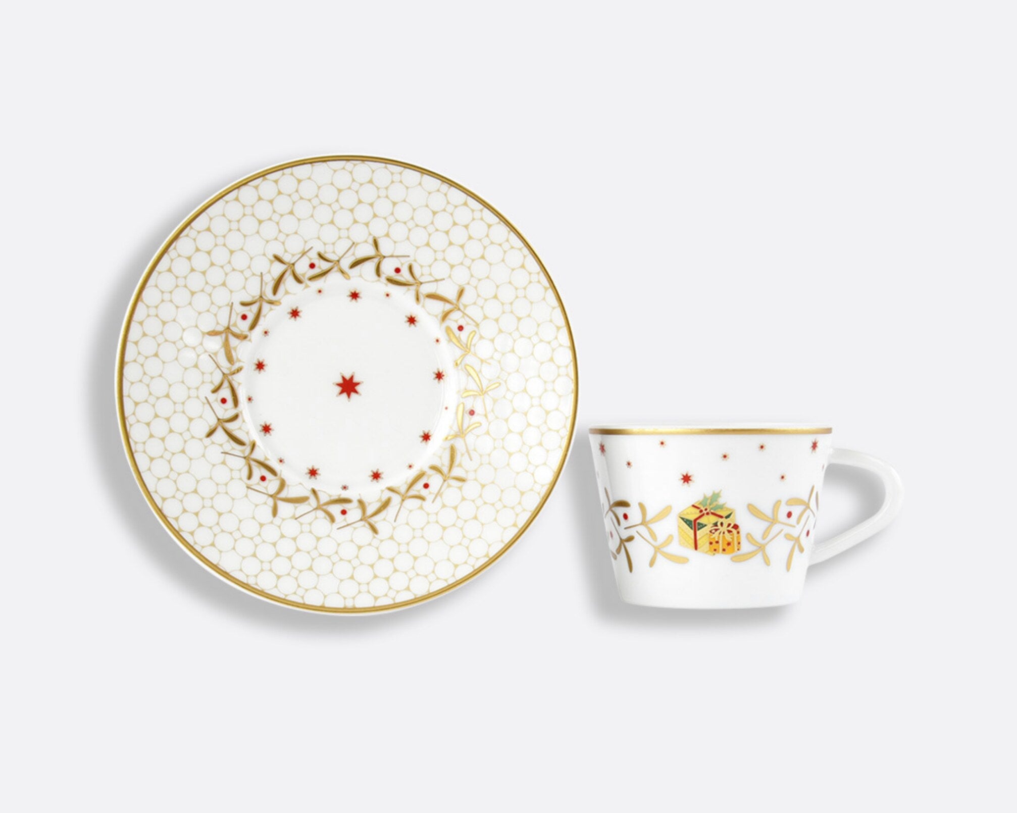 Bernardaud Noël Espresso Cup and Saucer, set of 4
