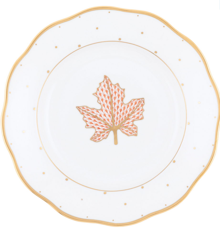 herend-dessert-plate-maple-leaf