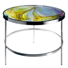 Daum Imprévisible Side Table Aqua, handcrafted Daum crystal