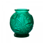 Daum Empreinte Large Vase Green in Green 175ex, handcrafted Daum crystal