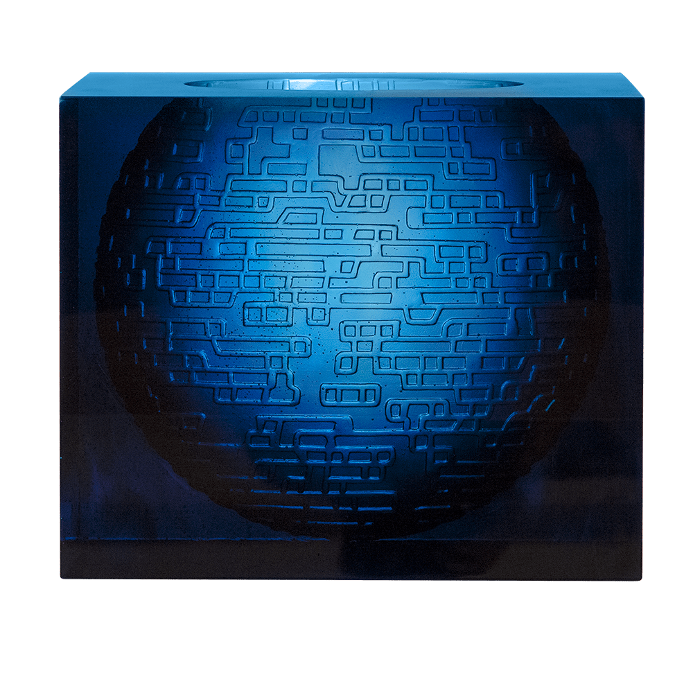 Daum Kumara Vase By Jean-Marie Massaud in Blue 25ex, handcrafted Daum crystal
