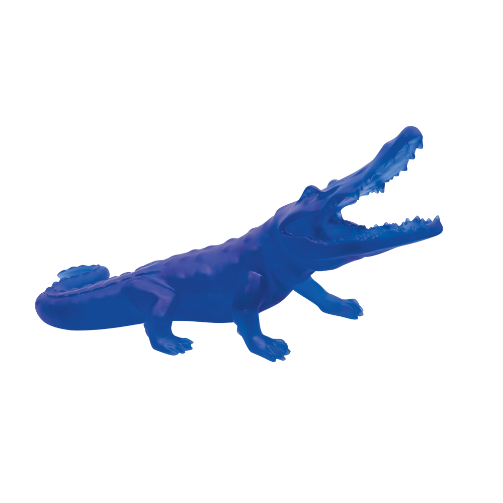 Daum Wild Crocodile by Richard Orlinski 99ex Sculpture in Blue, handcrafted Daum crystal