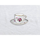 Bernardaud Espresso cup and saucer, Limoges porcelain, A la Reine collection, on a white background