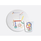 Bernardaud Gift box set of 1 salad plate 8.5" + tumbler, Limoges porcelain, À Toute Épreuve - Joan Miró collection, on a white background