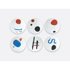 Bernardaud Set of 6 dinner plates 10.6", Limoges porcelain, À Toute Épreuve - Joan Miró collection, on a white background