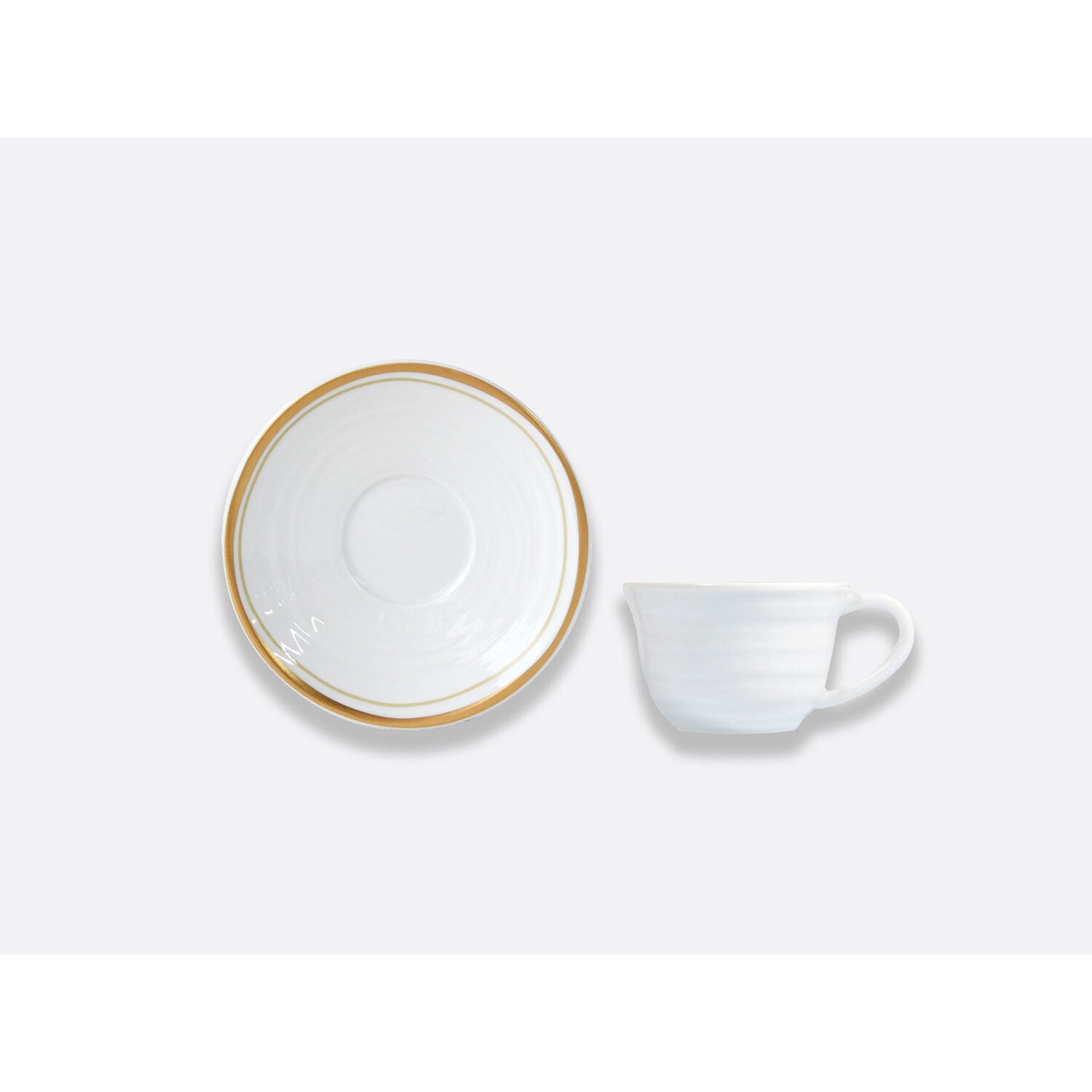 Bernardaud Espresso cup and saucer 2.7 oz, Limoges porcelain, Albâtre collection, on a white background