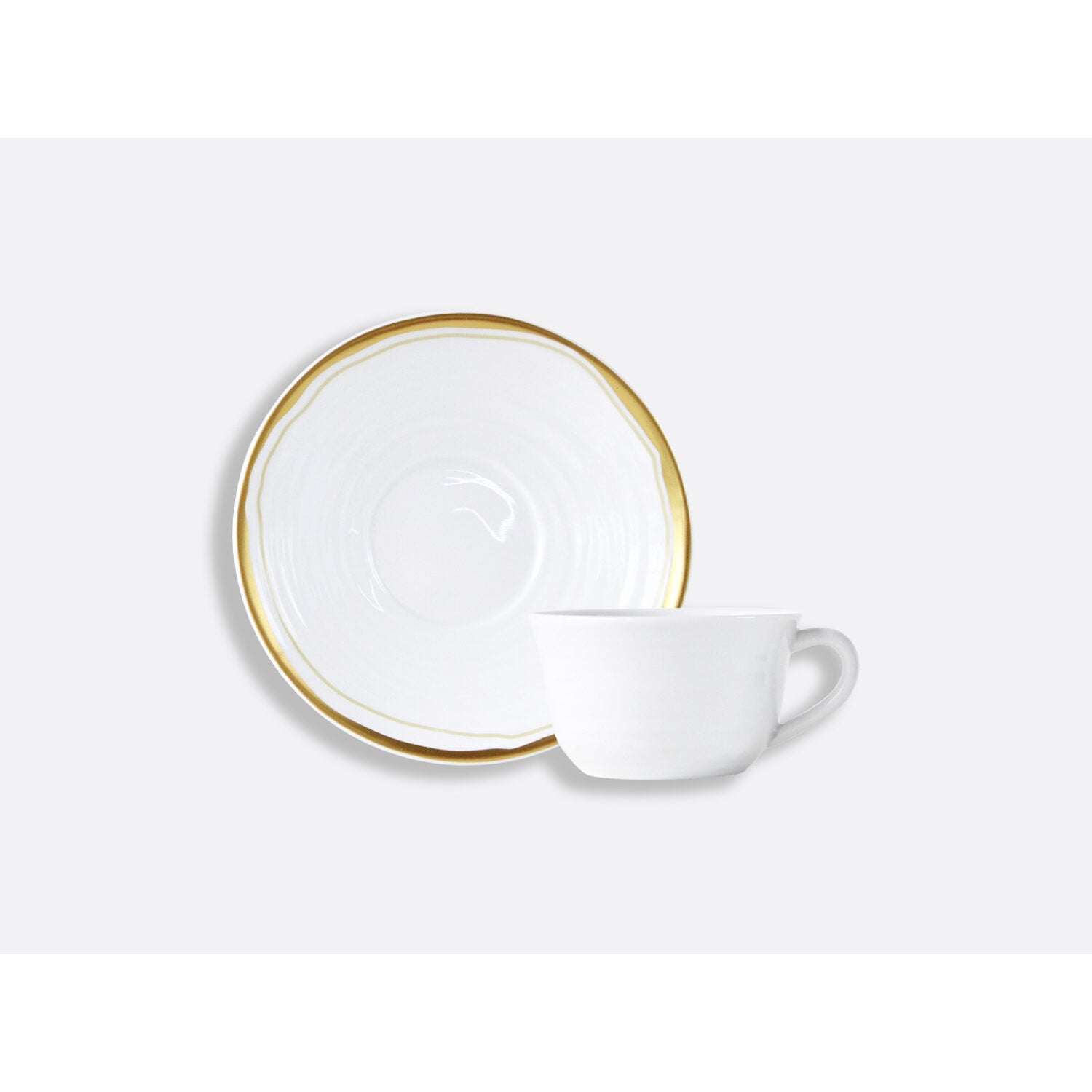 Bernardaud Tea cup and saucer 7 oz, Limoges porcelain, Albâtre collection, detail view