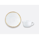 Bernardaud Tea cup and saucer 7 oz, Limoges porcelain, Albâtre collection, on a white background