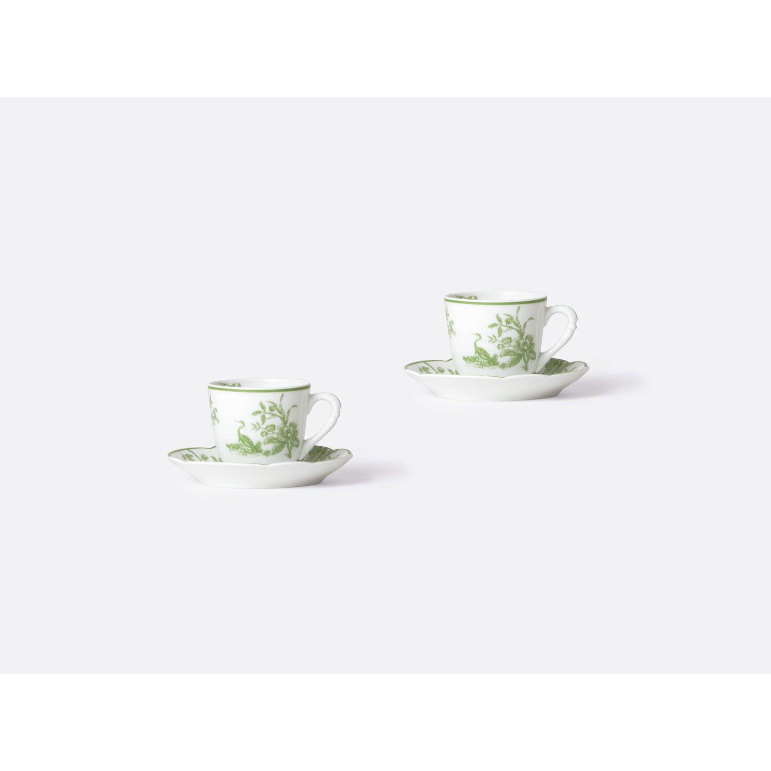 Bernardaud Moka cup and saucer gift box 2 oz, Limoges porcelain, Albertine collection, detail view