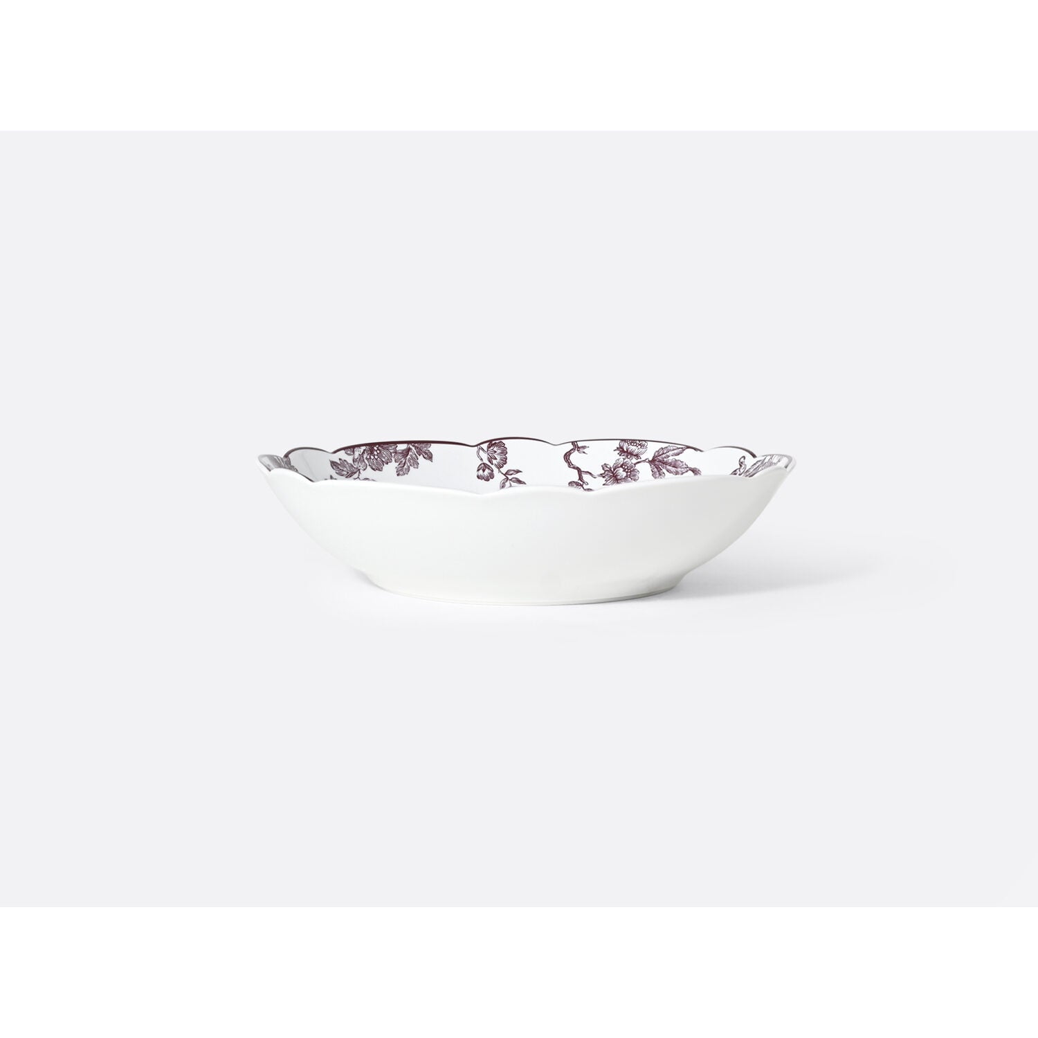 Bernardaud Coupe soup 7.5" Albertine Prune, Limoges porcelain, Albertine Plum collection, detail view