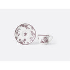Bernardaud Moka cup and saucer gift box 2 oz Albertine Prune, Limoges porcelain, Albertine Plum collection, detail view