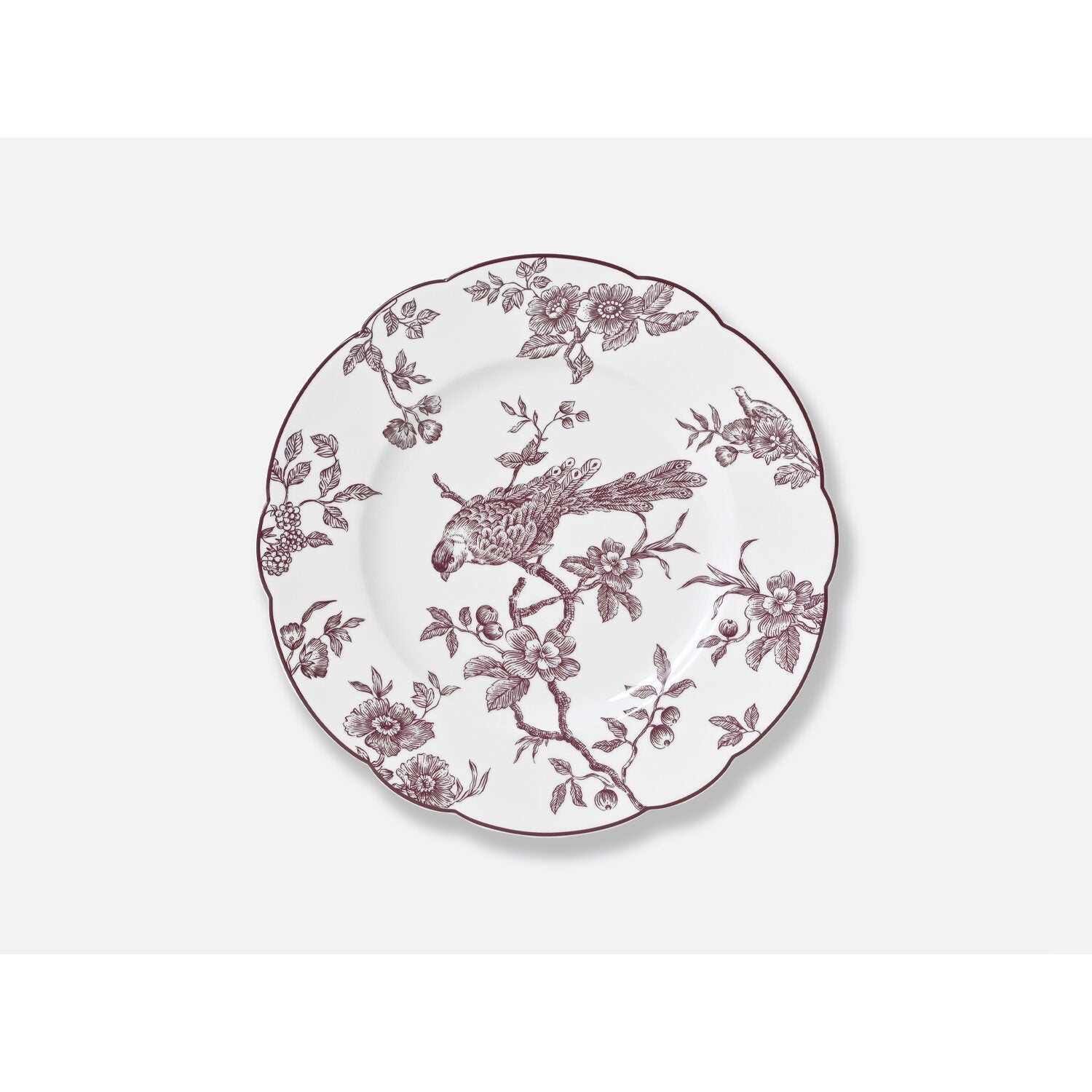 Bernardaud Salad plate 8.5" Albertine Prune, Limoges porcelain, Albertine Plum collection, on a white background