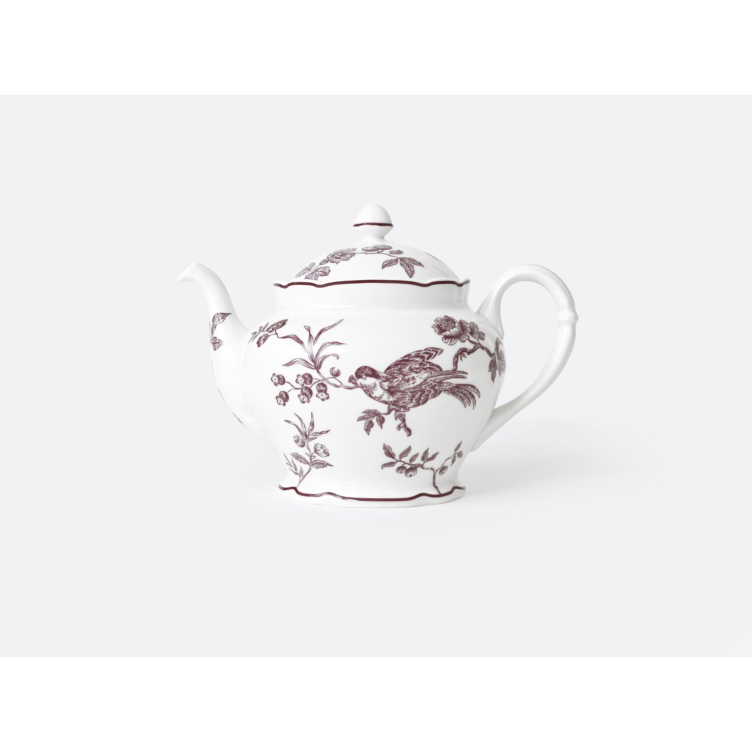 Bernardaud Théière 75 cl Albertine Prune, Limoges porcelain, Albertine Plum collection, on a white background