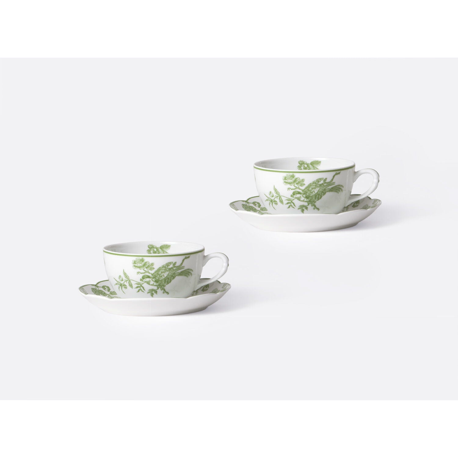 Bernardaud Tea cup and saucer gift box 4.5 oz, Limoges porcelain, Albertine collection, detail view