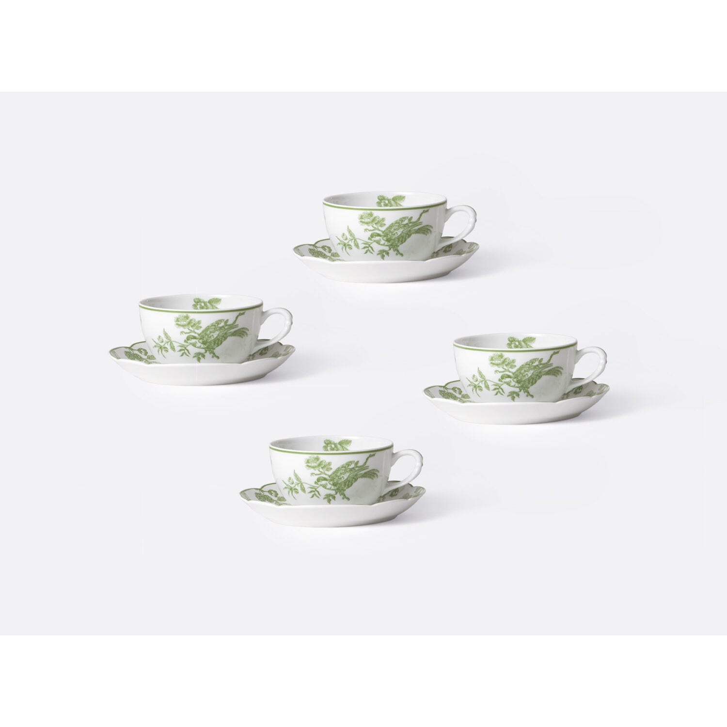 Bernardaud Tea cup and saucer gift box 4.5 oz, Limoges porcelain, Albertine collection, detail view