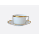 Bernardaud Breakfast cup & saucer 8.5 oz, Limoges porcelain, Athéna Or collection, on a white background