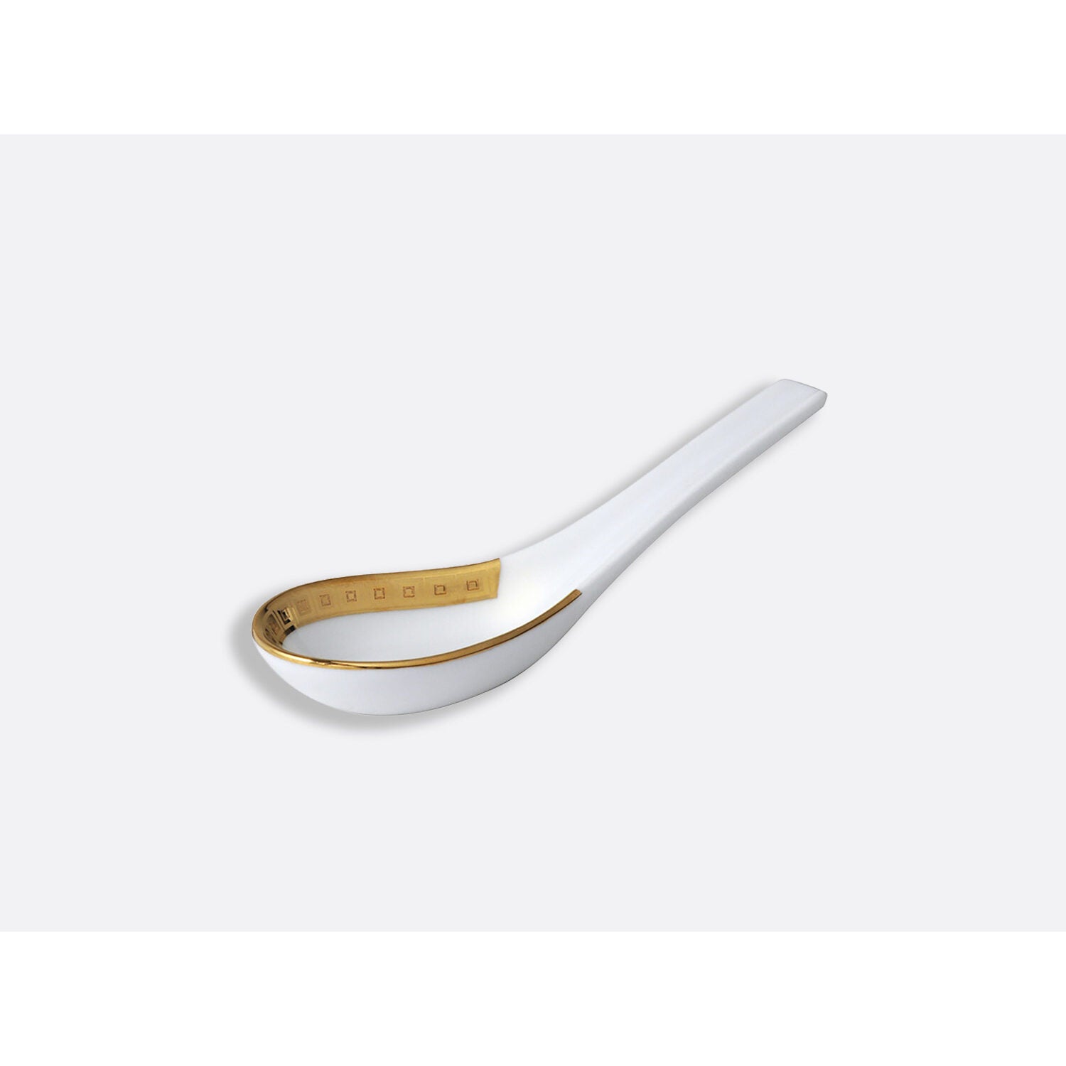 Bernardaud Chinese spoon 6", Limoges porcelain, Athéna Or collection, on a white background