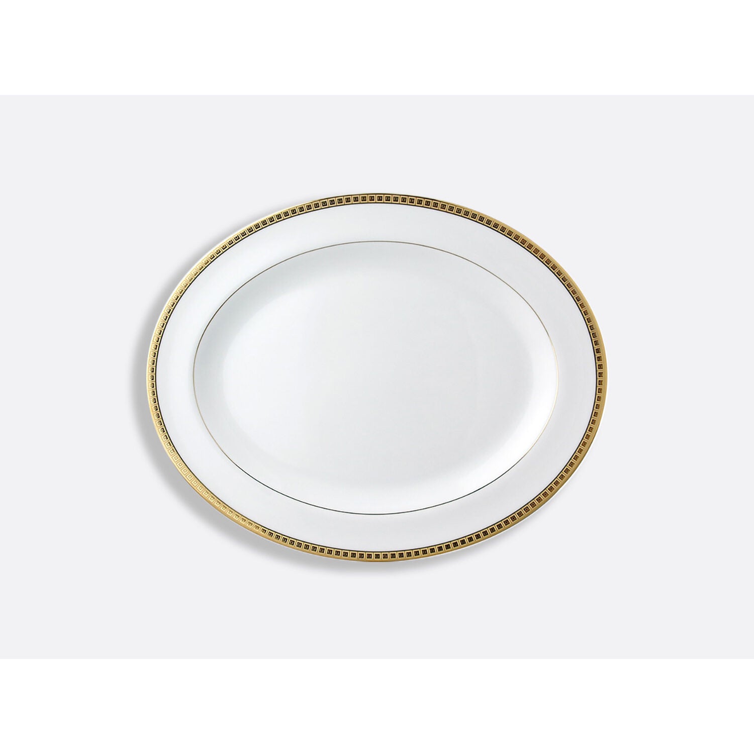 Bernardaud Oval platter 13", Limoges porcelain, Athéna Or collection, on a white background