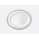 Bernardaud Oval platter 17", Limoges porcelain, Athéna Or collection, on a white background