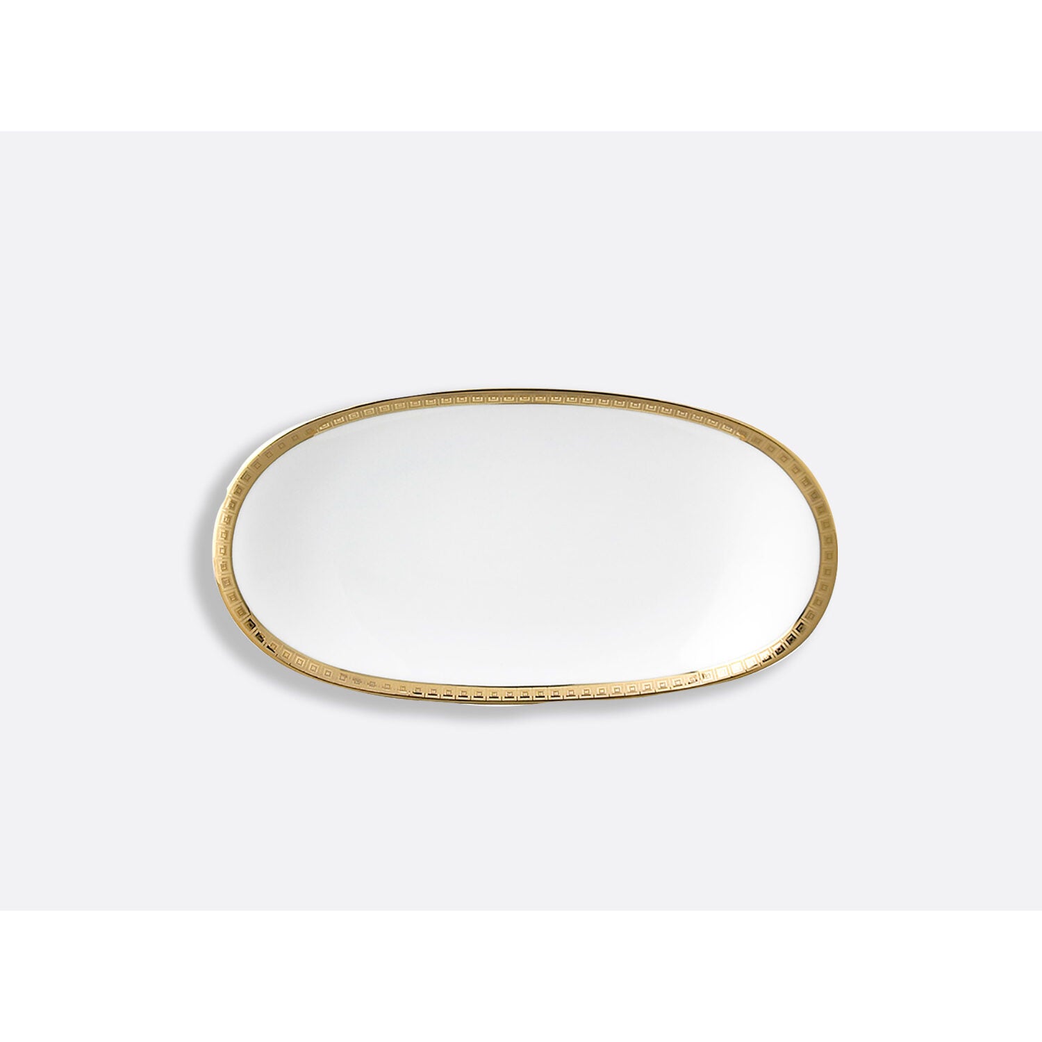 Bernardaud Relish dish 9" x 5", Limoges porcelain, Athéna Or collection, on a white background